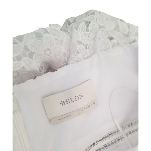 Anthropologie BHLDN Dress Alessa White Lace Overlay Wedding Bridal Women's 16 - Picture 2 of 14